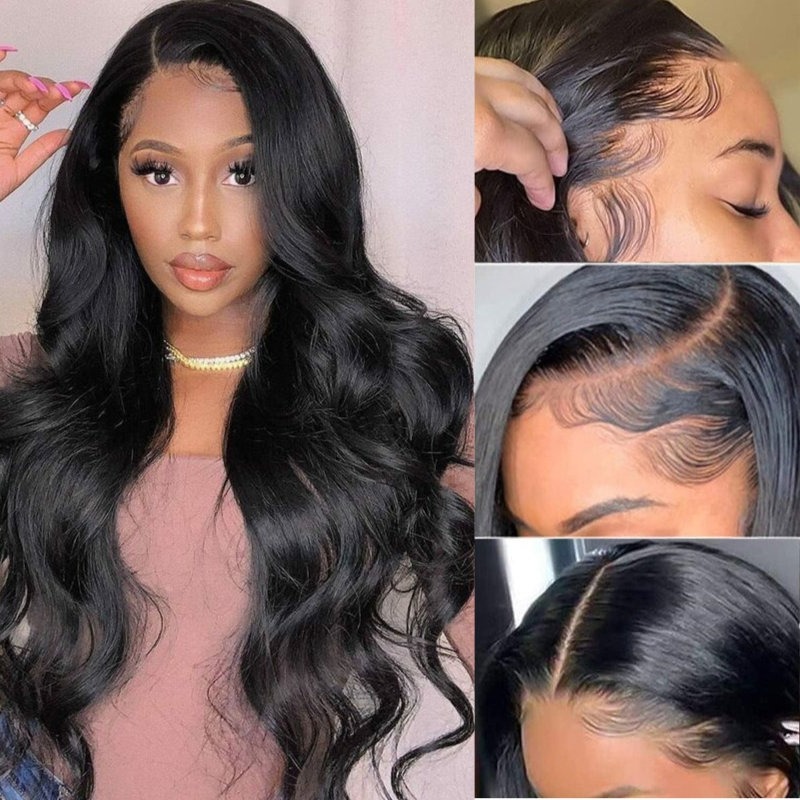 Skin Melt 13x6 HD Front Lace Wig Body Wave Perfect Hairline Noeuds blanchis