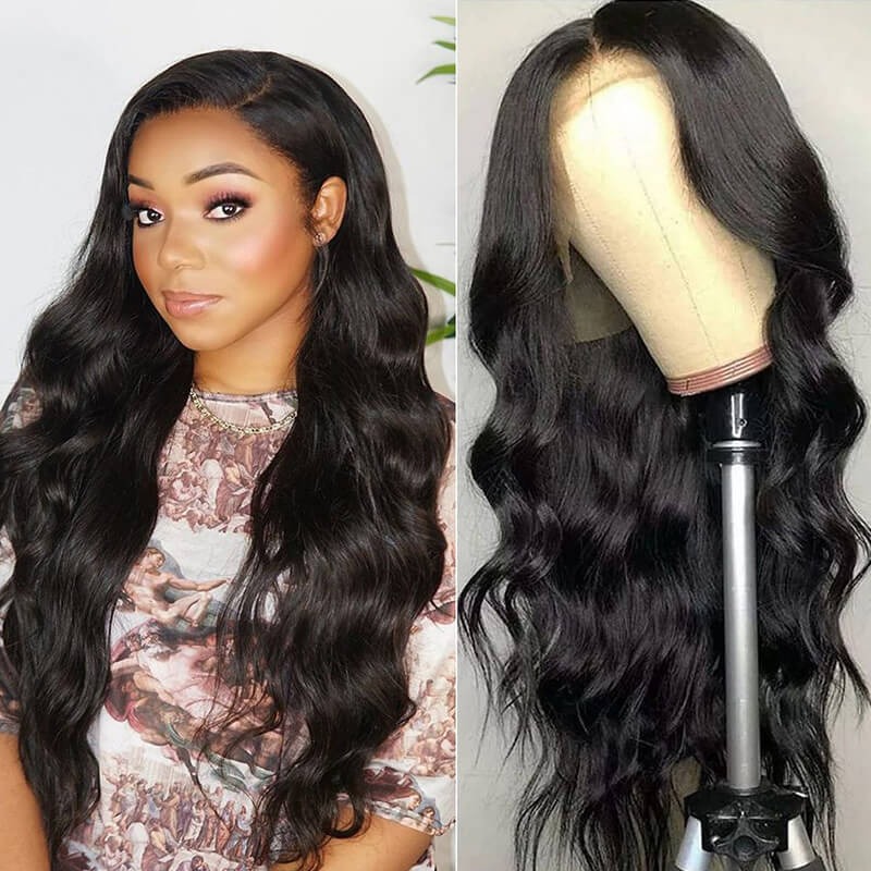 13x6 Lace Front Wigs 180% Density Body Wave Natural Hair Wigs Pre Plucked Wigs