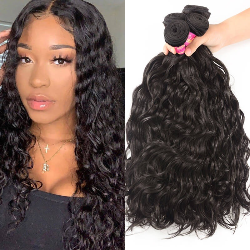 3 pacchi capelli vergini ondulati naturali posticci estensioni del tessuto dei capelli