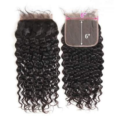 6x6 Lace Closure Natural Wave Virgin Hair Lace Closure Unprocessed