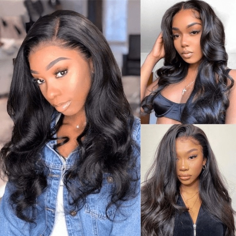 Boc 4x4 Transparent Lace Closure Wig Body Wave Glueless Human Hair Wigs