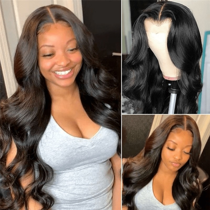 Boc 4x4 Transparent Lace Closure Wig Body Wave Glueless Human Hair Wigs