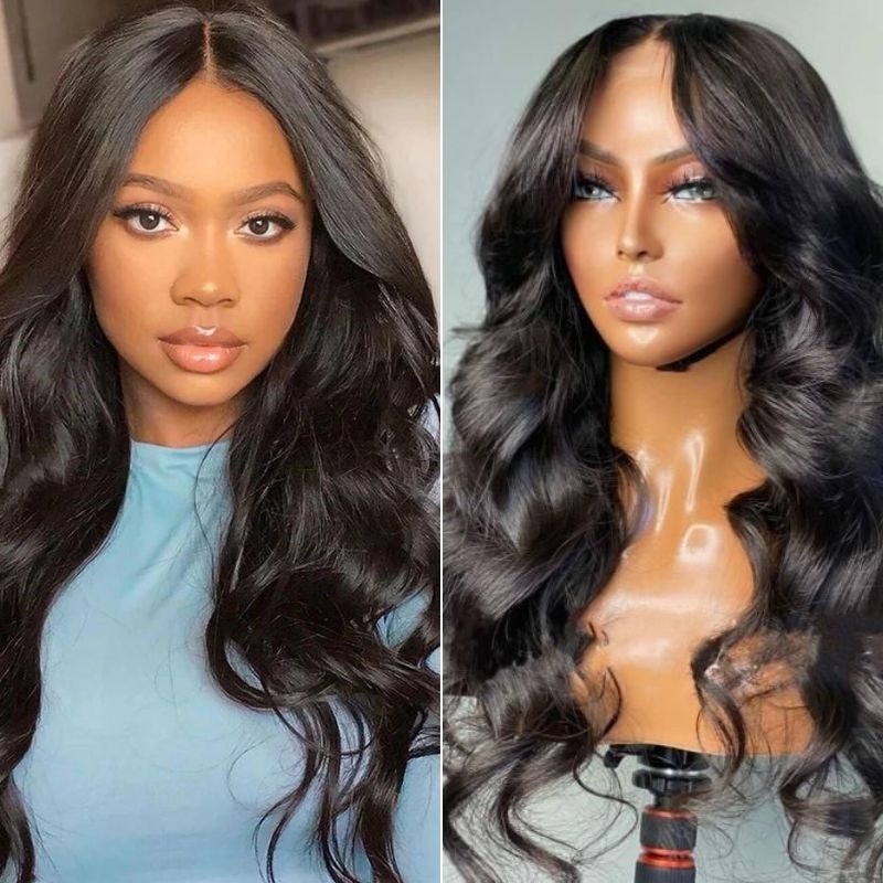 Boc 4x4 Transparent Lace Closure Wig Body Wave Glueless Human Hair Wigs