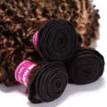Mèches de cheveux blonds miel, mèches bouclées, tissage de cheveux humains, 3 lots