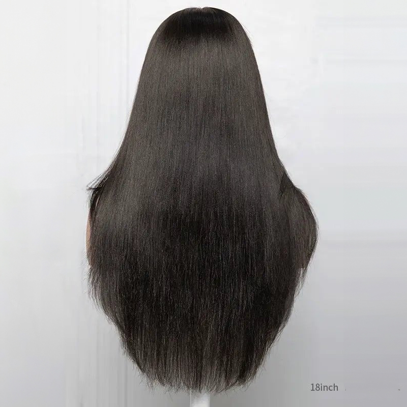 Layered Cut Yaki Straight Middle Part Clueless Lace Wig 100% Human Hair