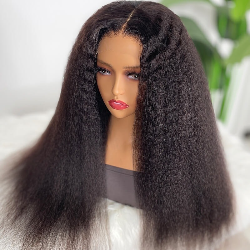 Super Fine HD Invisible Lace 13X6 Glueless Lace Wig Kinky Straight