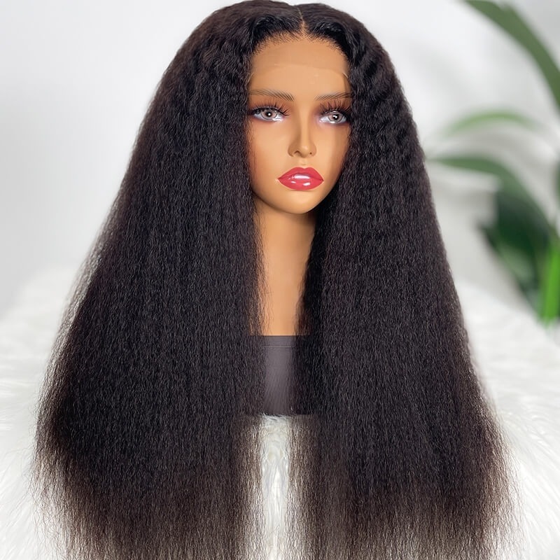 Super Fine HD Invisible Lace 13X6 Glueless Lace Wig Kinky Straight
