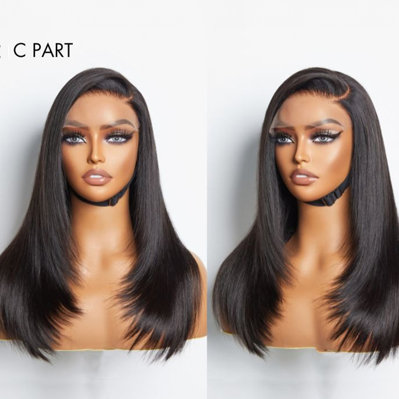 Trendy Layered Cut Pre-plucked Glueless 5x5 Closure Lace Wig 100% Human Hair
