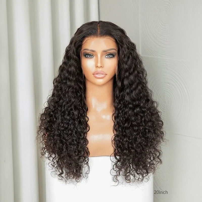 Water Wave 13x4 Frontal HD Lace Free Part Long Wig 100% Human Hair