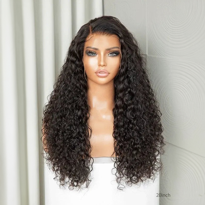 Water Wave 13x4 Frontal HD Lace Free Part Long Wig 100% Human Hair