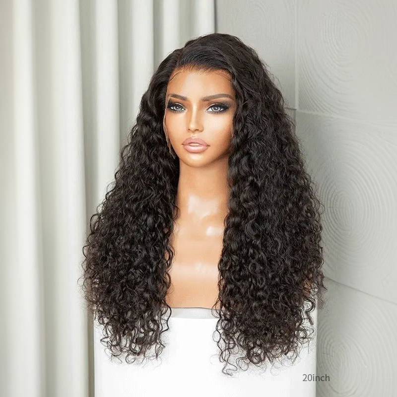 Water Wave 13x4 Frontal HD Lace Free Part Long Wig 100% Human Hair